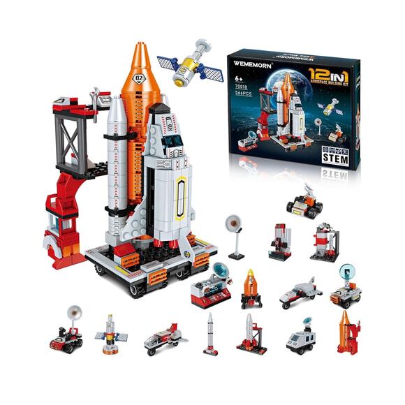 Space Exploration Shuttle Rocket Toys 12-in-1 Stem Aerospace Building Blocks NEW - Picture 13 of 13